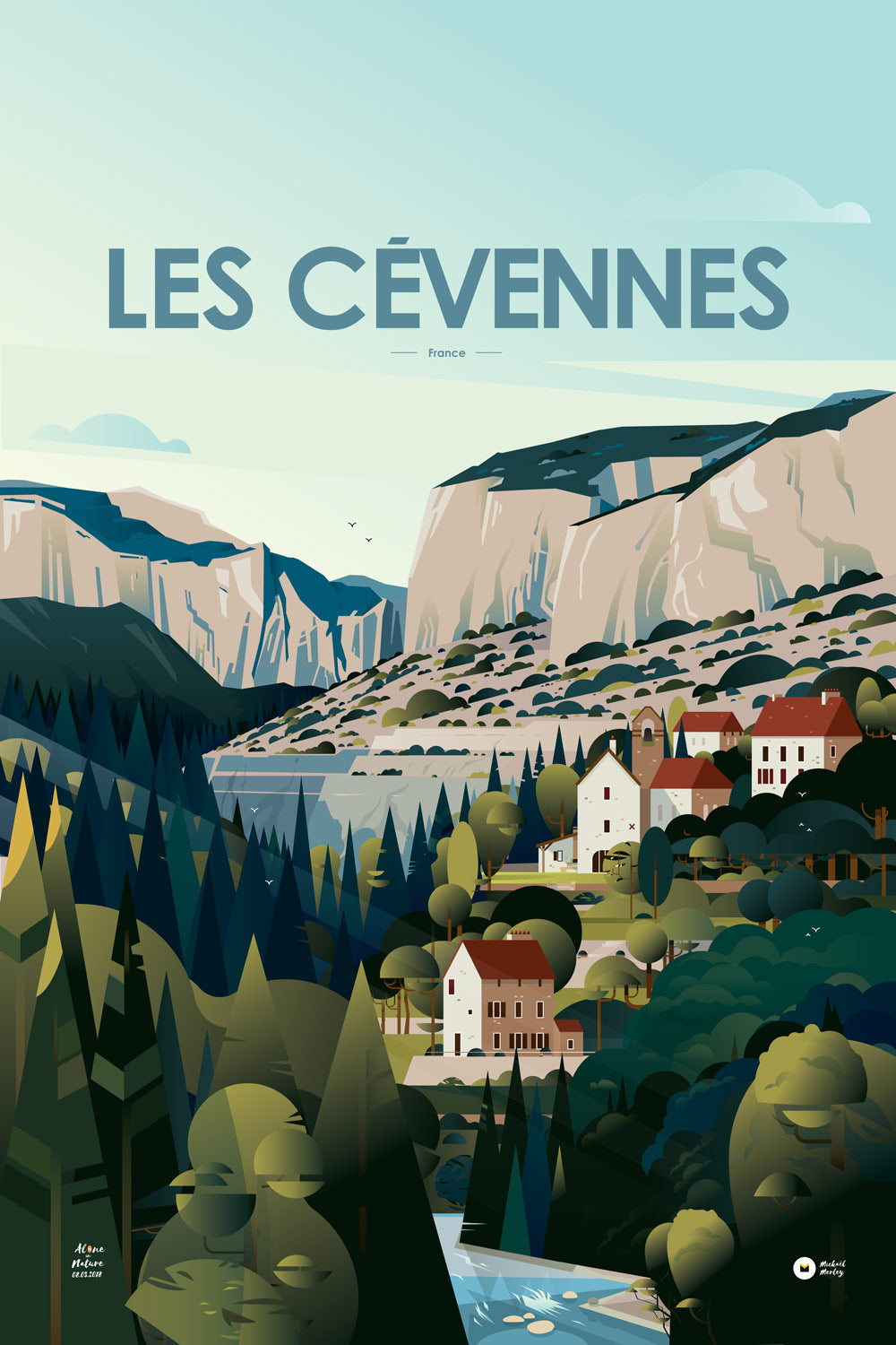 Affiche illustrée Cévennes