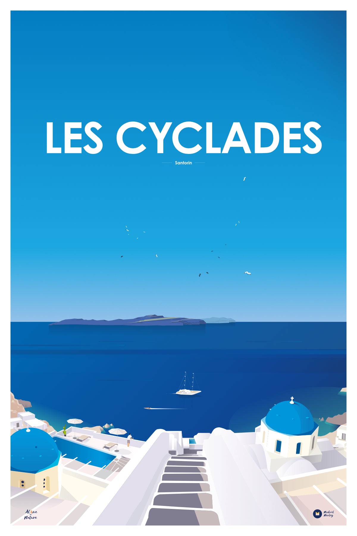affiche illustrée Les Cyclades