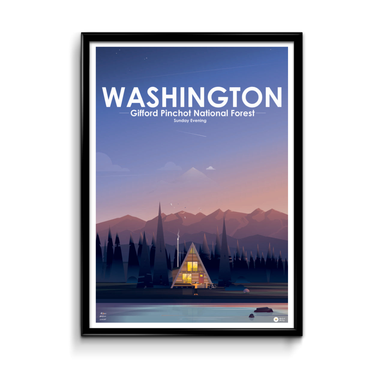 Affiche  illustrée Parc Naturel Gifford Pinchot Washington