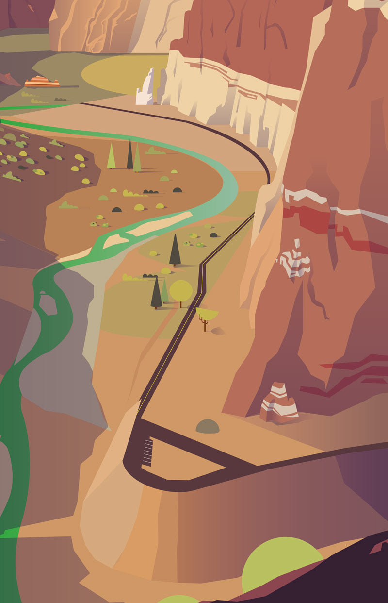 détail de l'affiche illustrée "Zion USA"