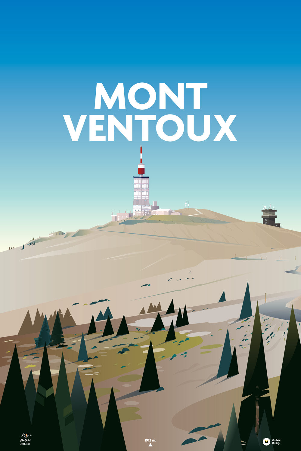 Affiche illustrée Mont Ventoux Vaucluse
