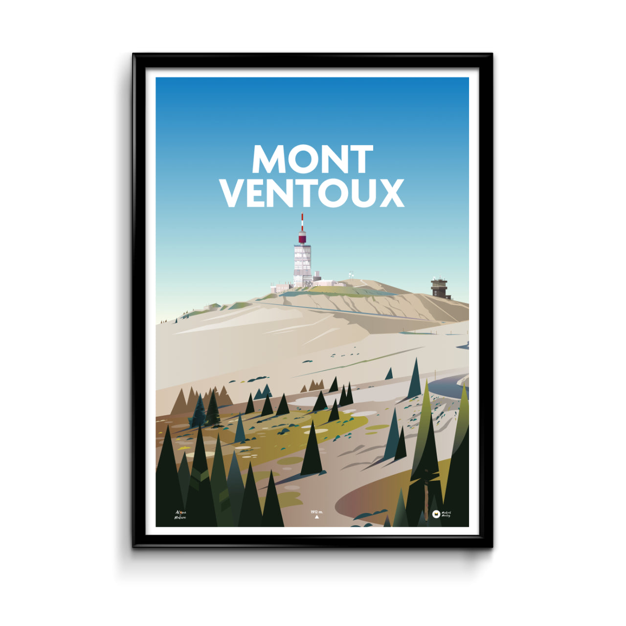 Affiche illustrée Mont Ventoux Vaucluse
