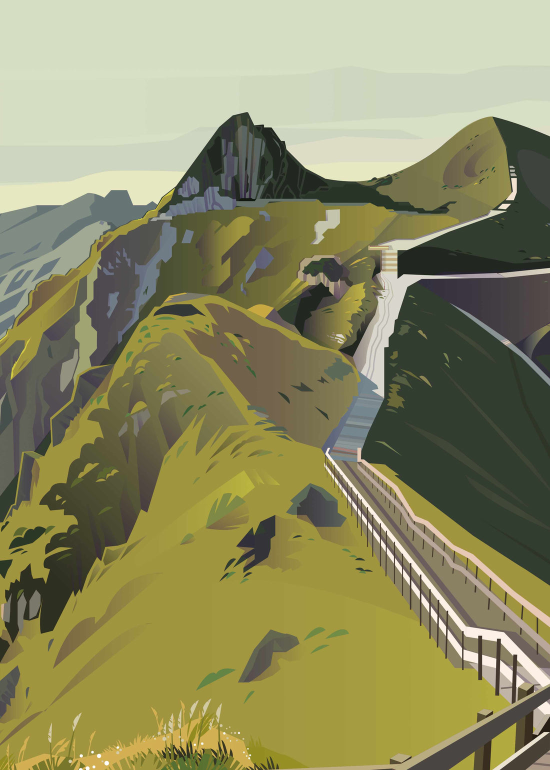 détail d'une illustration représentant le puy du sancy