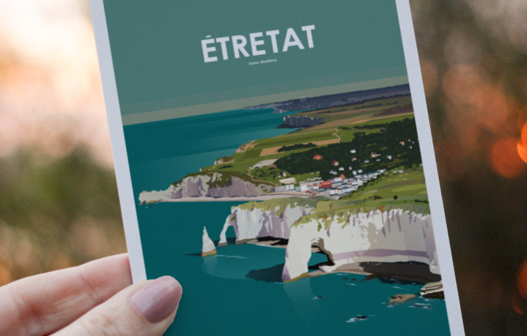 carte postale falaises d'étretat