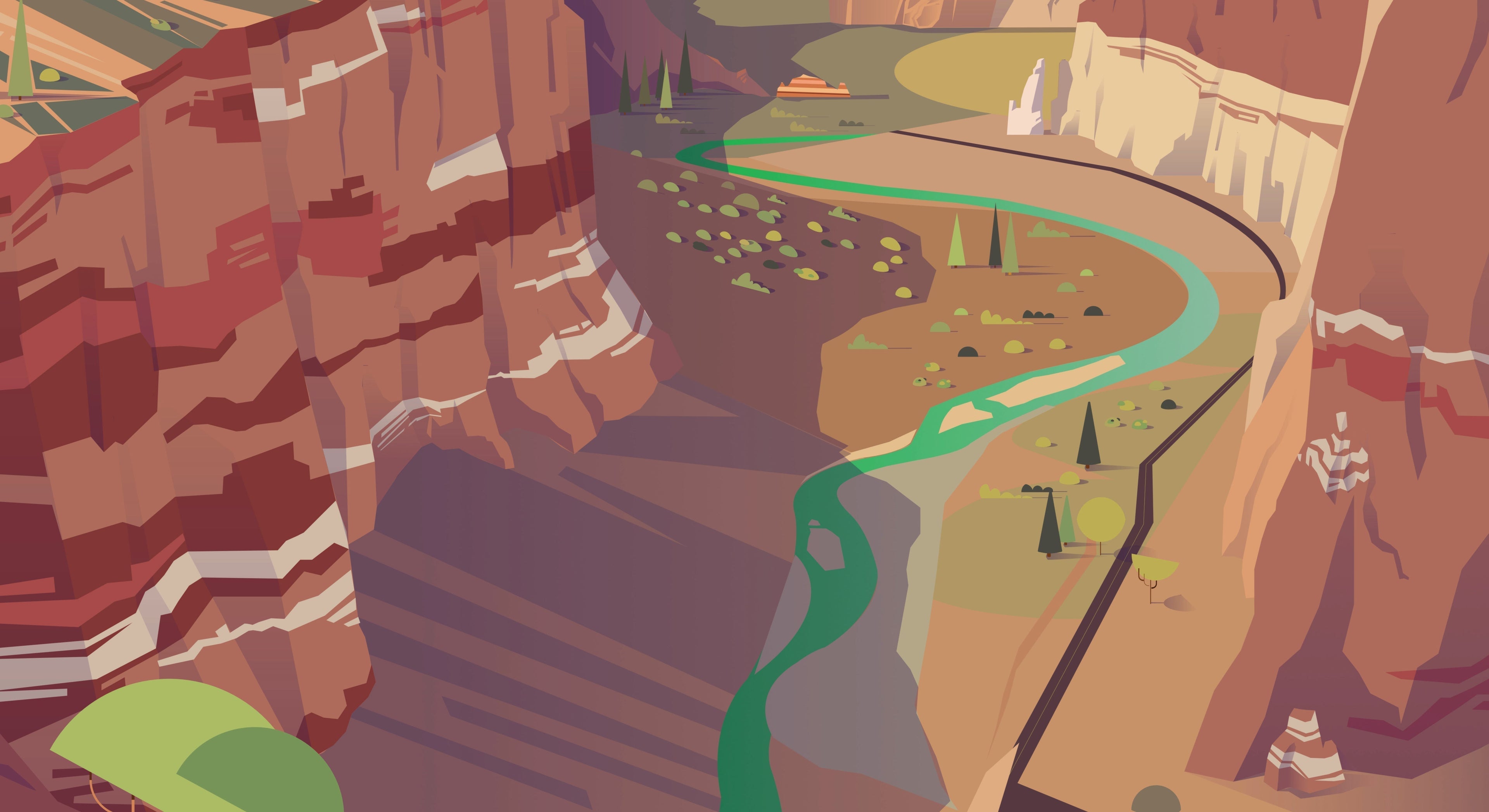détail d'une illustration sur un canyon dans le parc de zion