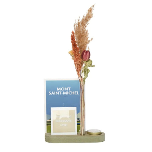 Porte-cartes avec soliflore et porte-bougie