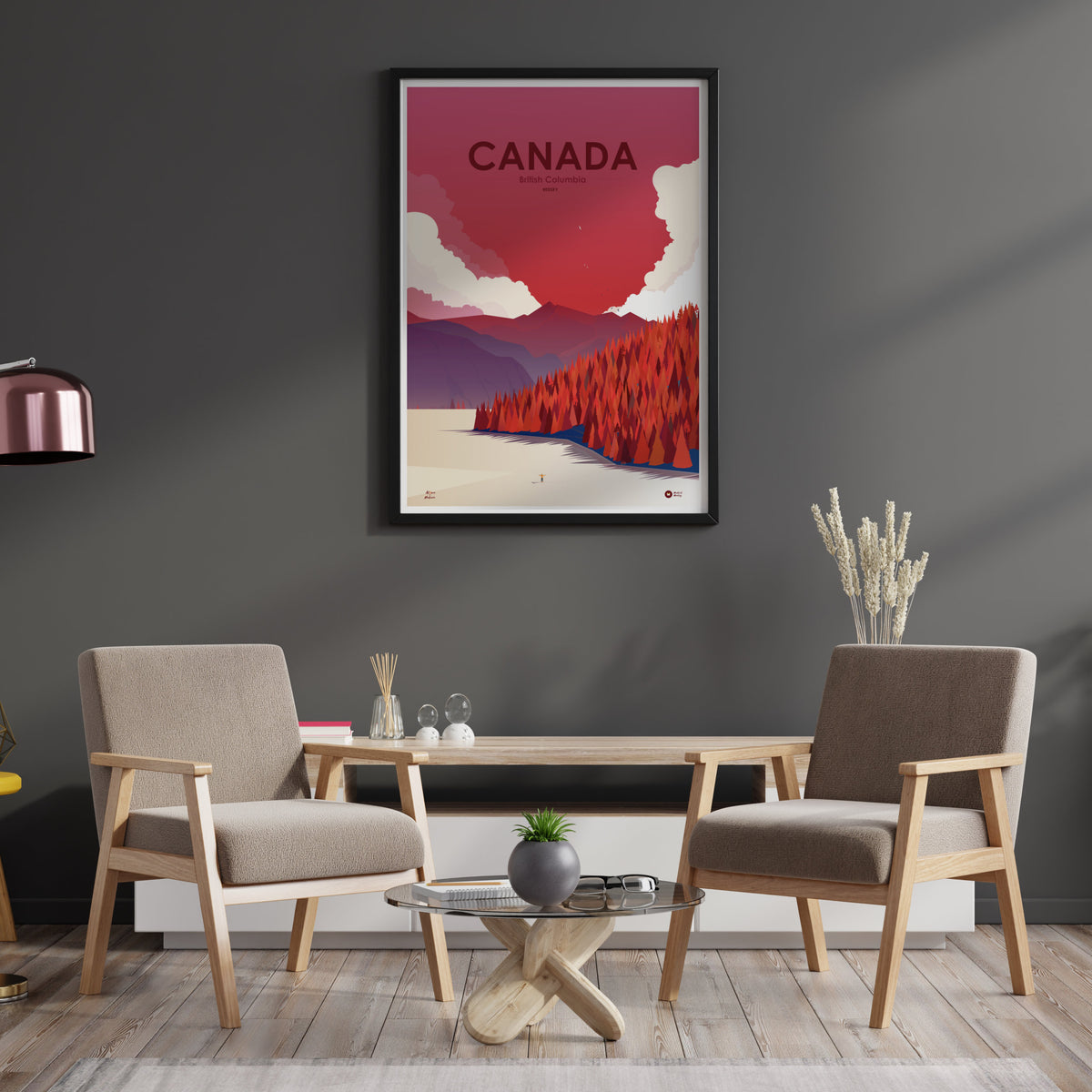 Affiche Canada Rouge encadrée