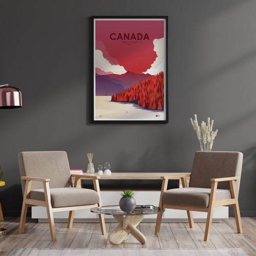 Affiche Canada Rouge encadrée