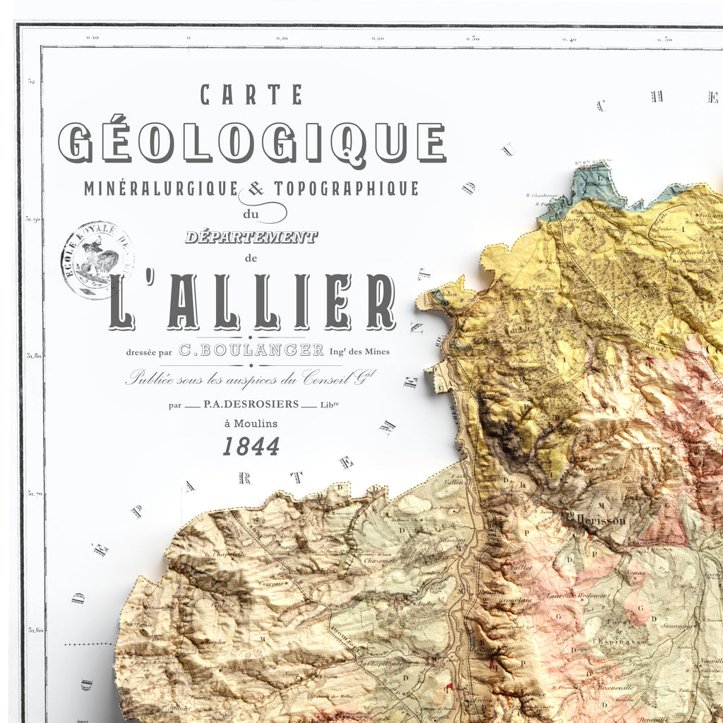 carte Allier géologique ancienne