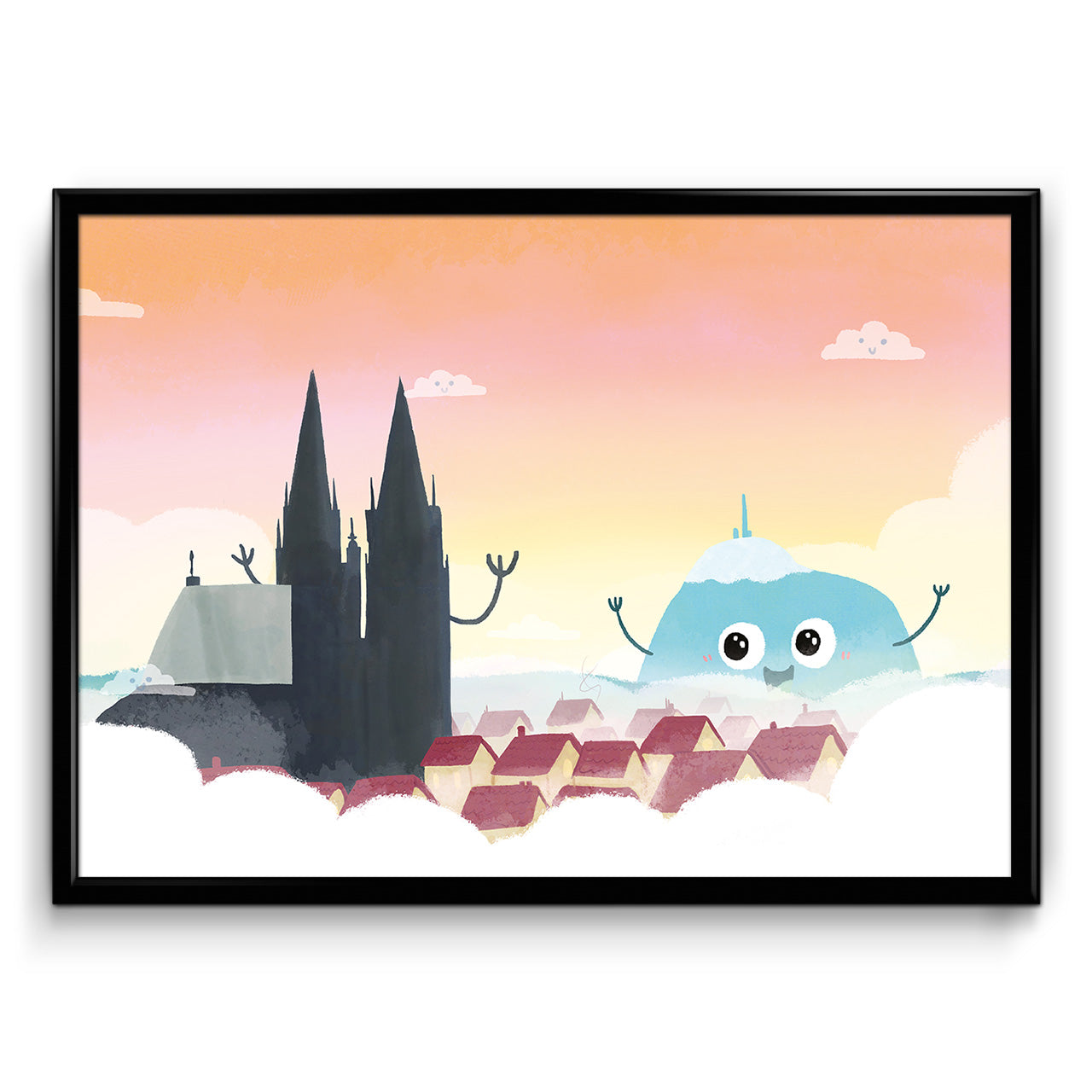 affiche Cathédrale de Clermont-Ferrand et Puy de Dôme