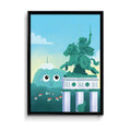 Affiche illustrée "Statue de Vercingétorix et Puy de Dôme" par Sow