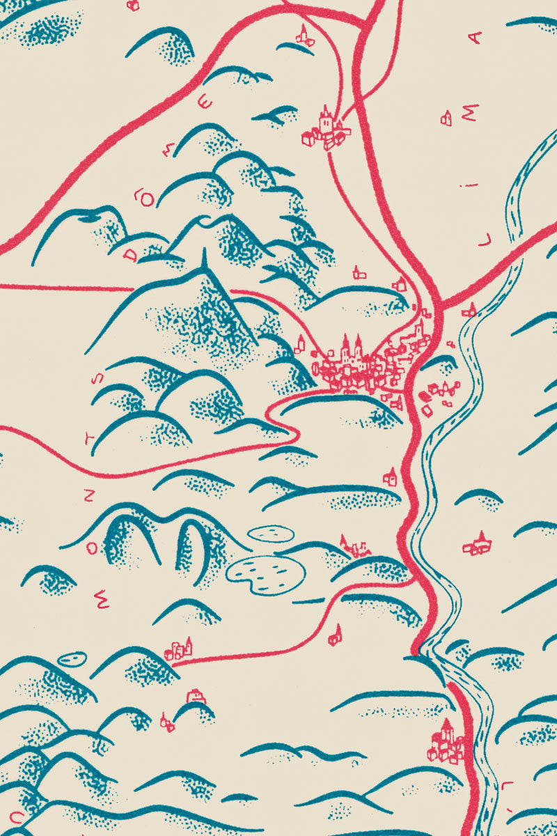 Affiche carte du Puy-de-Dôme
