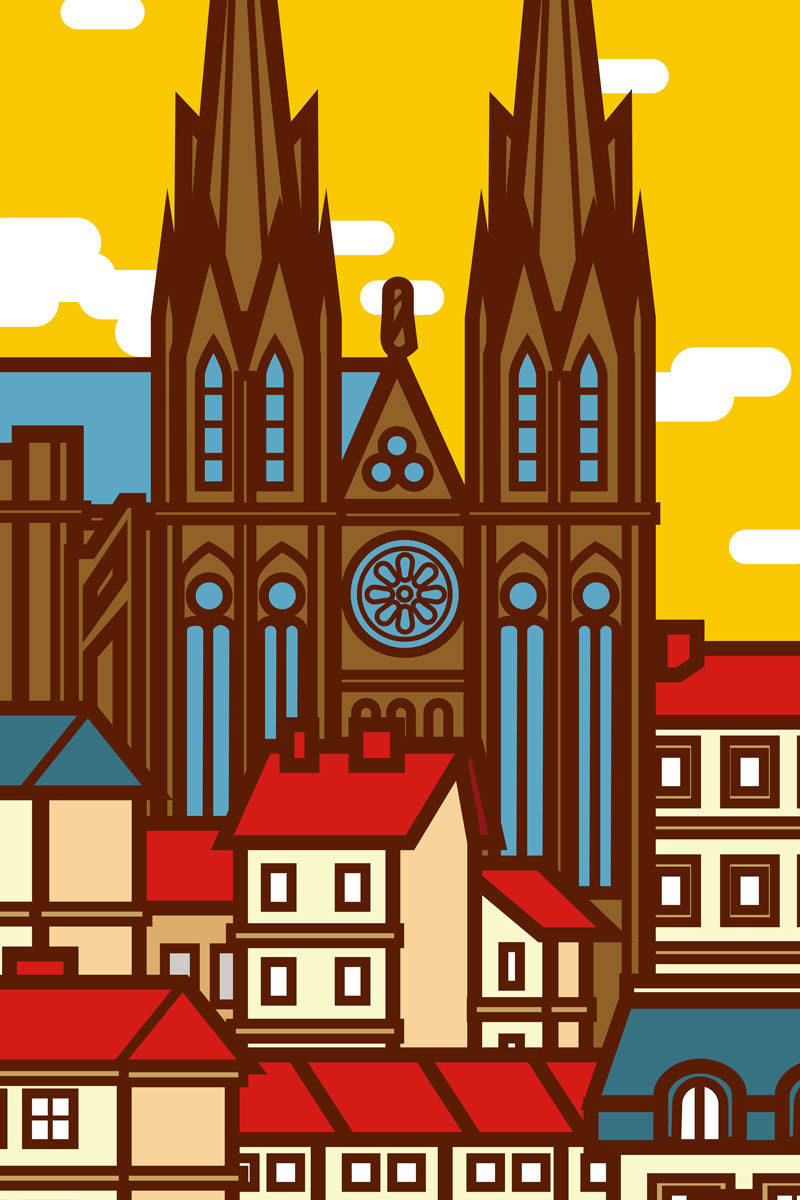 Affiche Cathédrale de Clermont-Ferrand Jaune