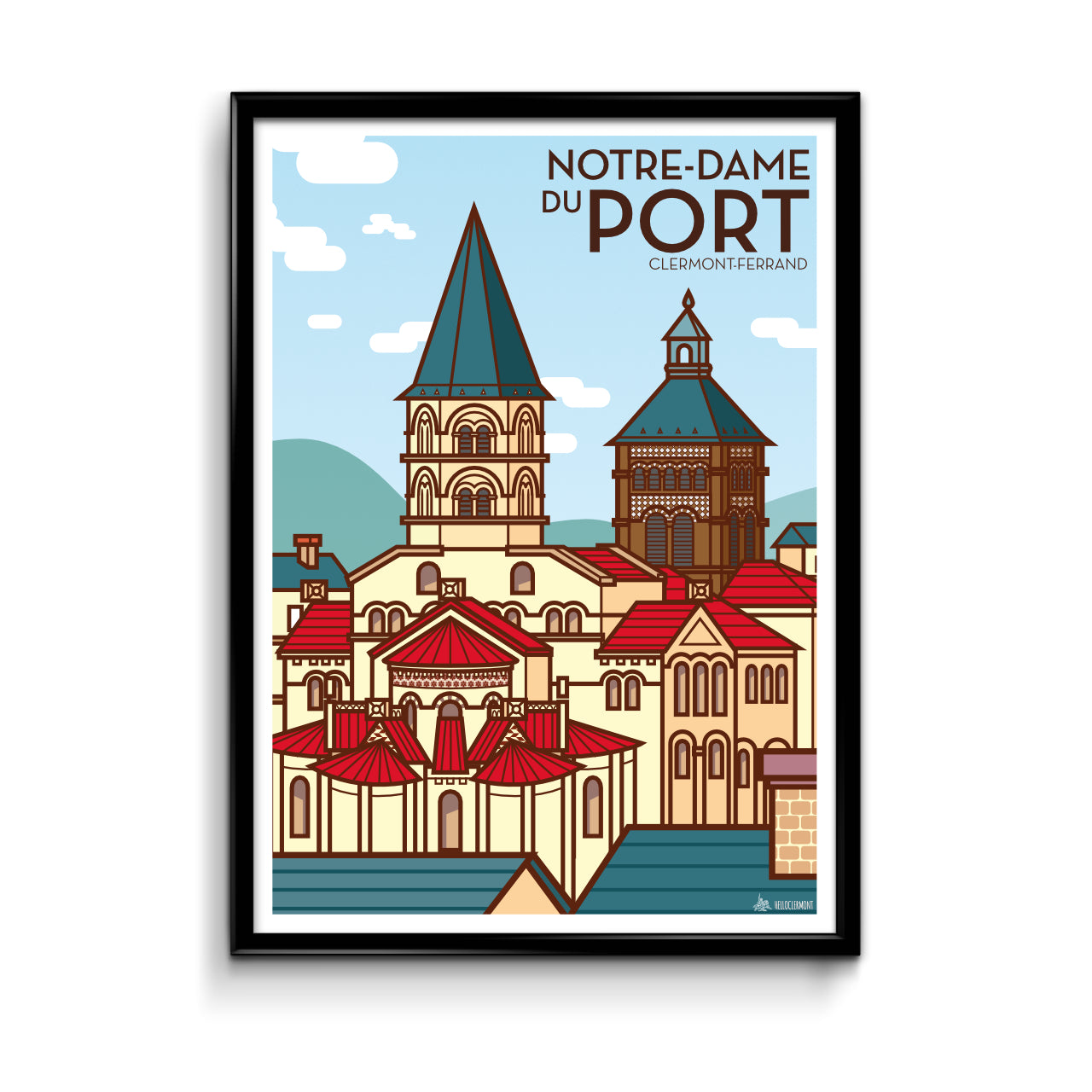 Affiche Notre-Dame du Port Clermont-Ferrand encadrée
