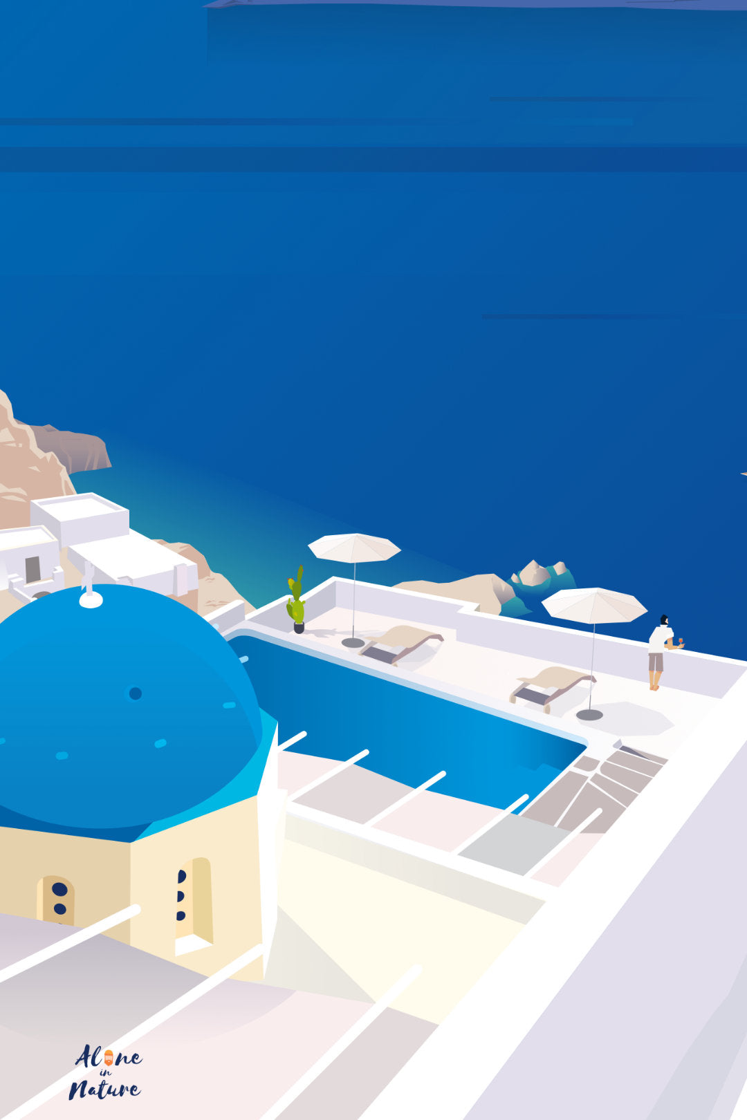 détail de l'affiche des cyclades (grèce)