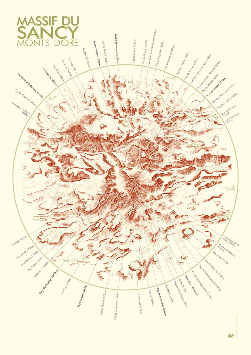 Carte du Massif du Sancy et des Monts Dore
