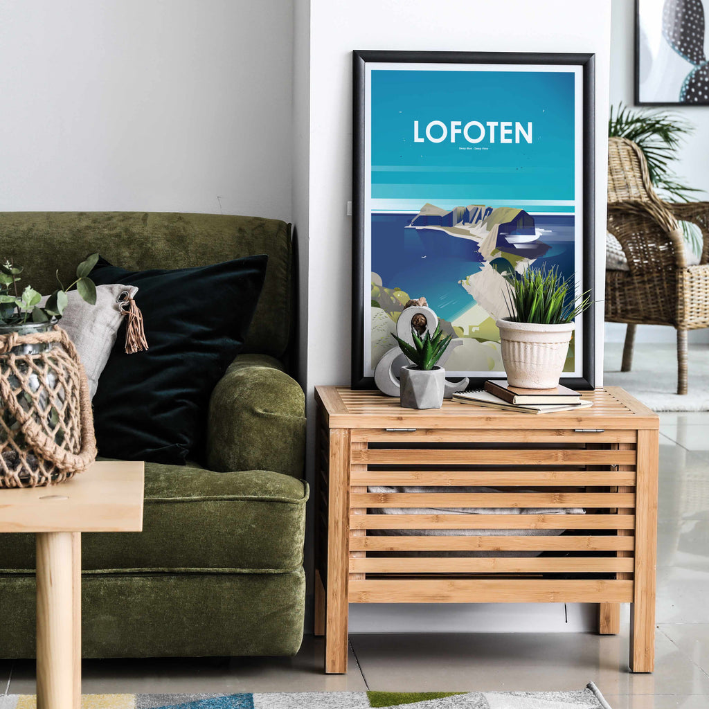 affiche îles Lofoten encadrée