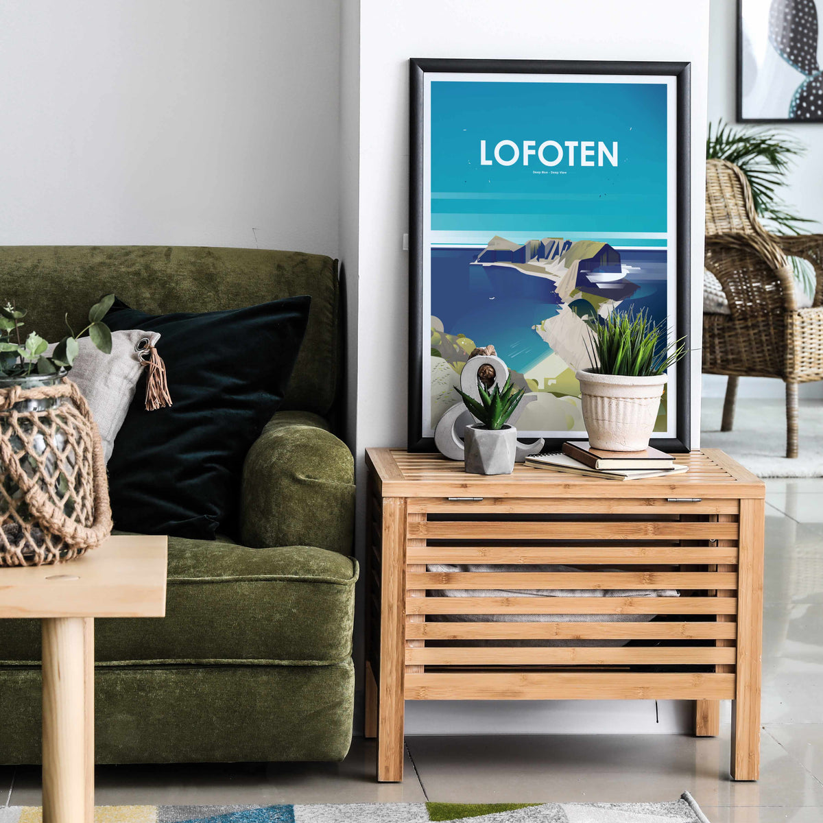 affiche îles Lofoten encadrée