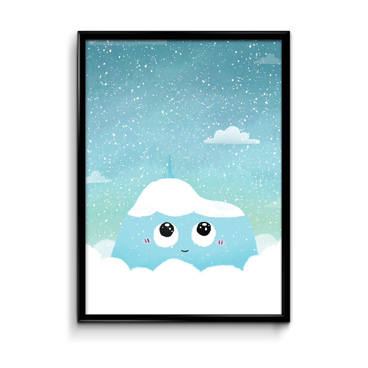 Affiche illustrée "Puy de dôme sous la neige"