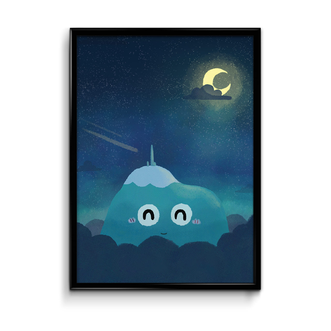 Affiche illustrée "Puy de dôme et nuit étoilée"
