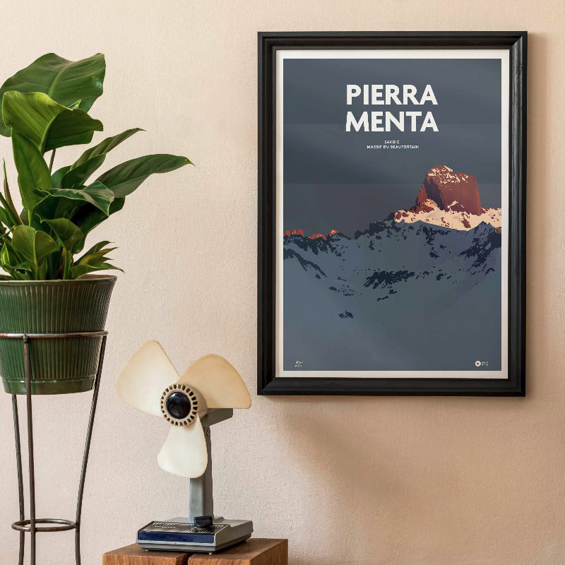 affiche pierra menta massif du baufortin encadrée