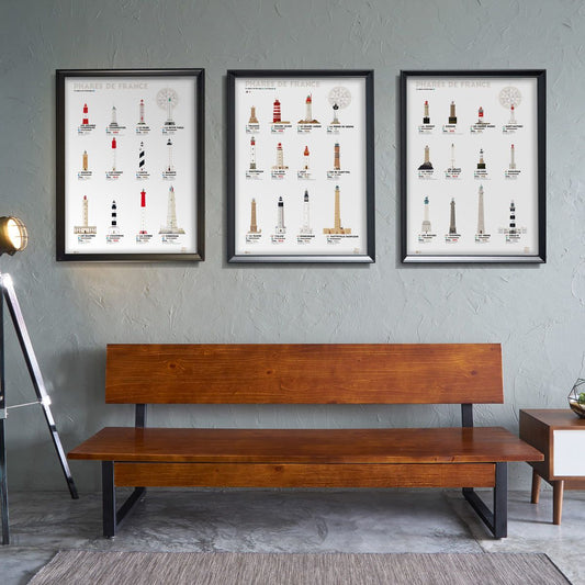 Trio d'affiches Phares de France