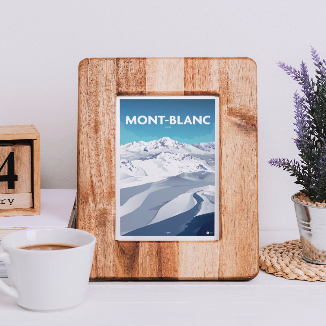 Carte postale illustrée Mont Blanc bleu