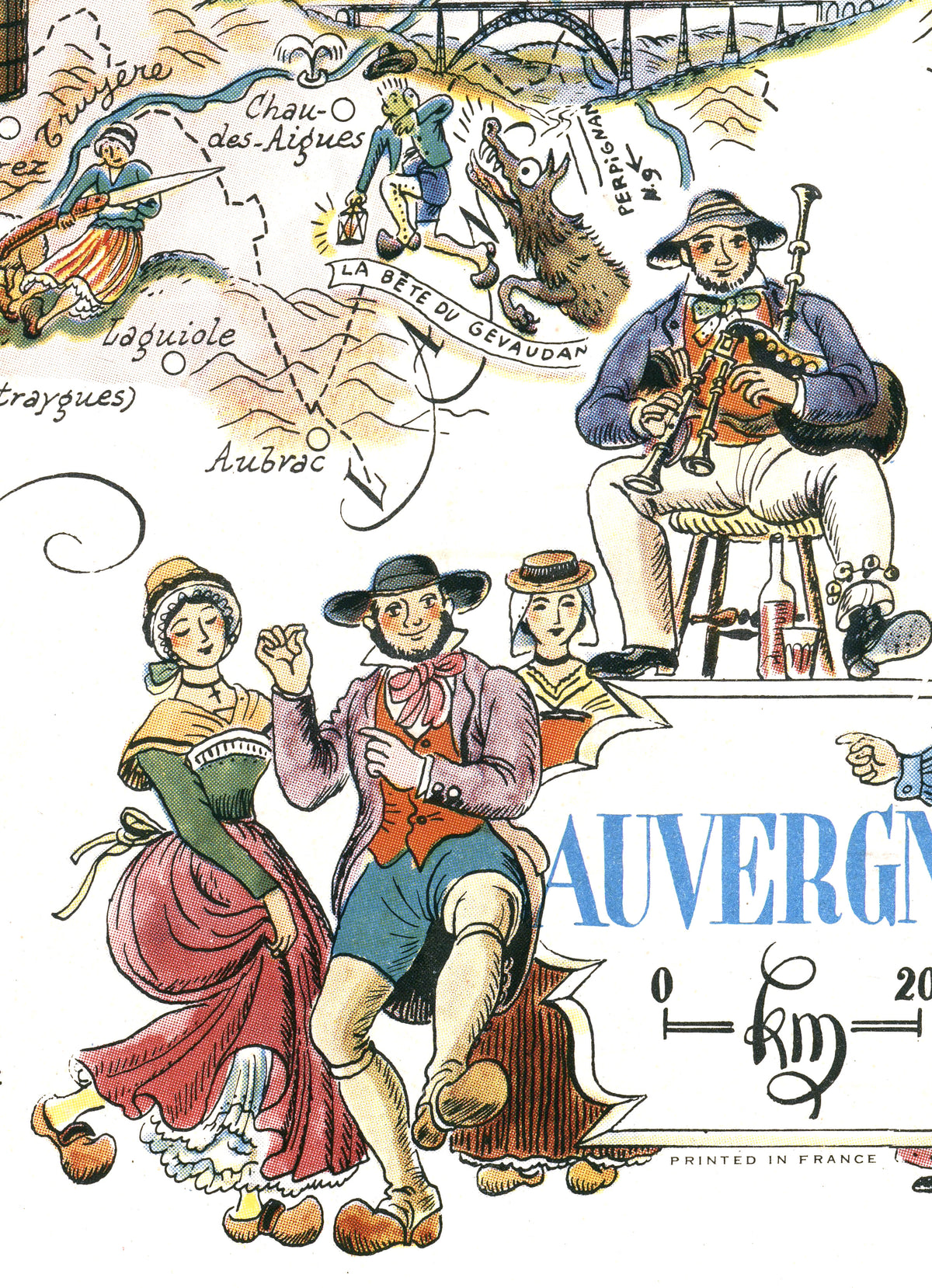 Carte illustrée du Pays d'Auvergne